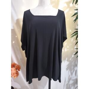 Susan Graver Modern Essentials Liquid Knit Square Neck Top Womens Plus Size 5X